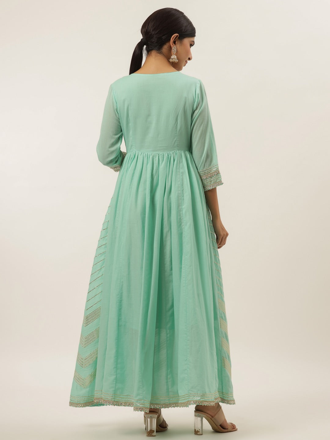 Fuchsia Geometric Print Green Maxi Dress-Yufta Store-6005DRSSBM