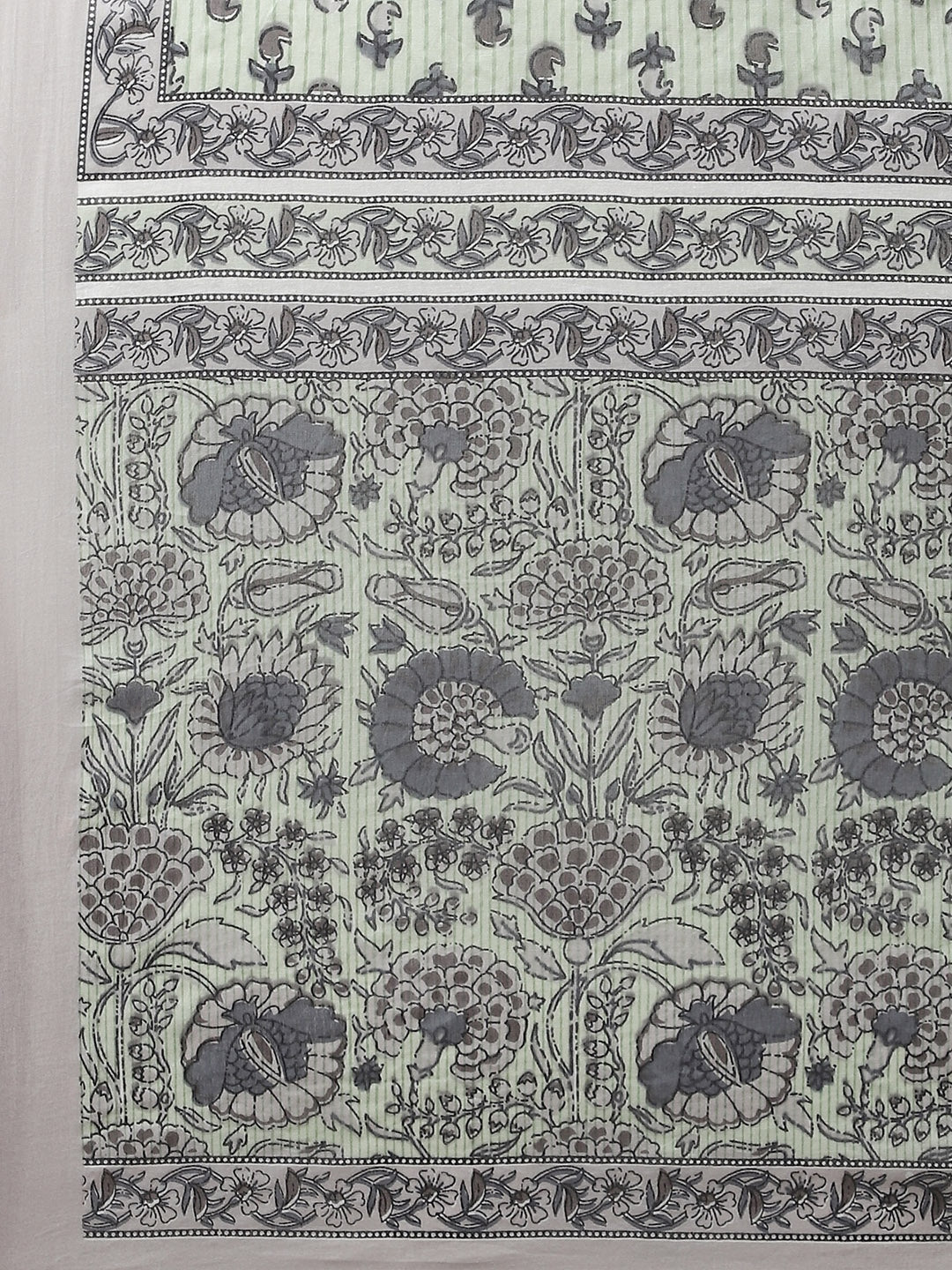 Green Ethnic Printed Dupatta Set-Yufta Store-7507SETGRS