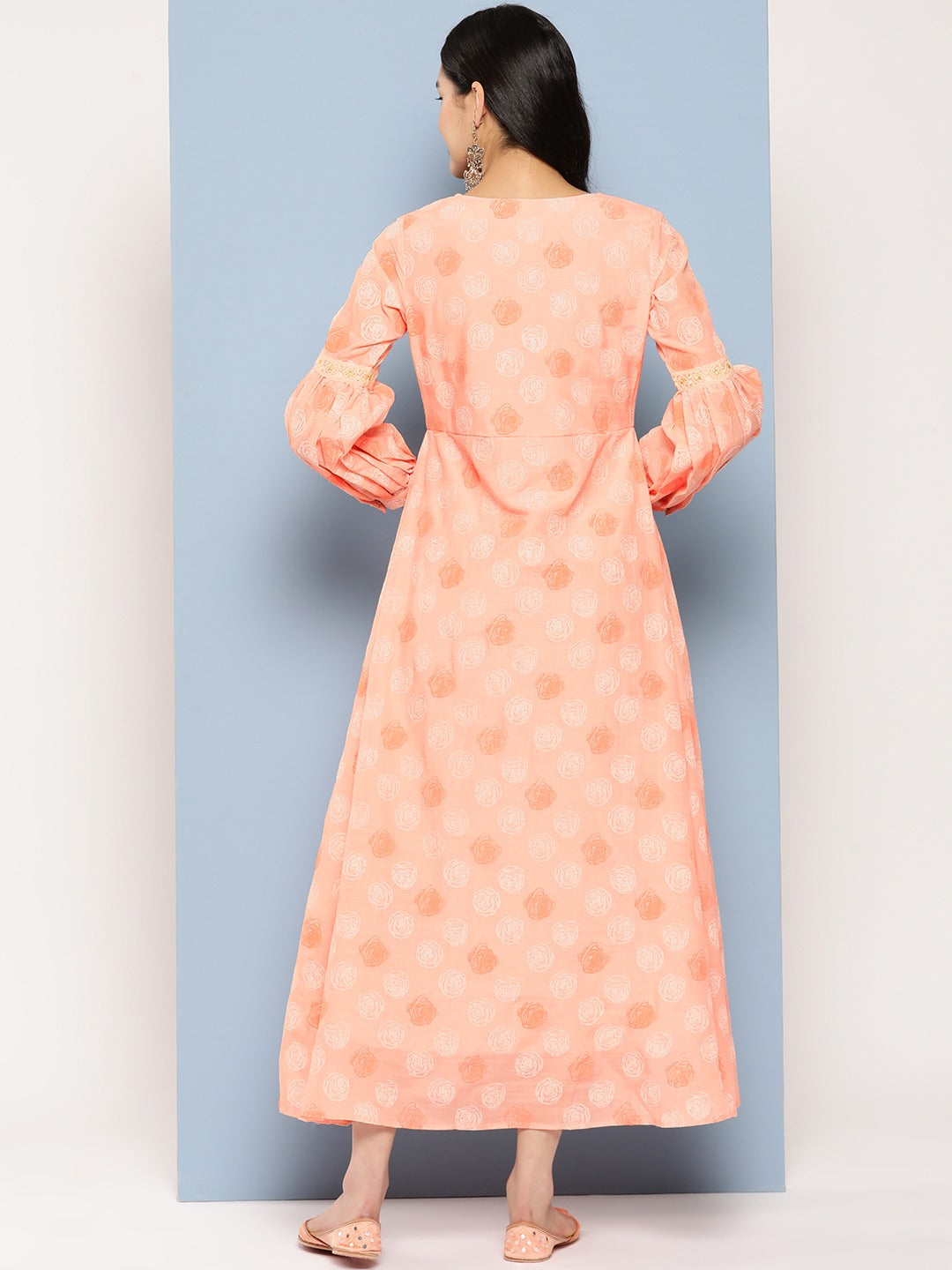 Peach Maxi Dress-Yufta Store-9619DRSPCS