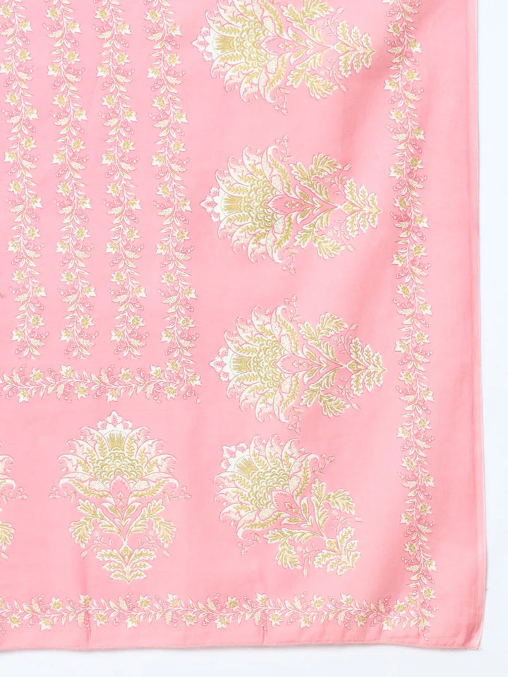 Pink Ethnic Motifs,Thread_Work Straight Kurta Trouser And Dupatta Set-Yufta Store-6812SKDPKS