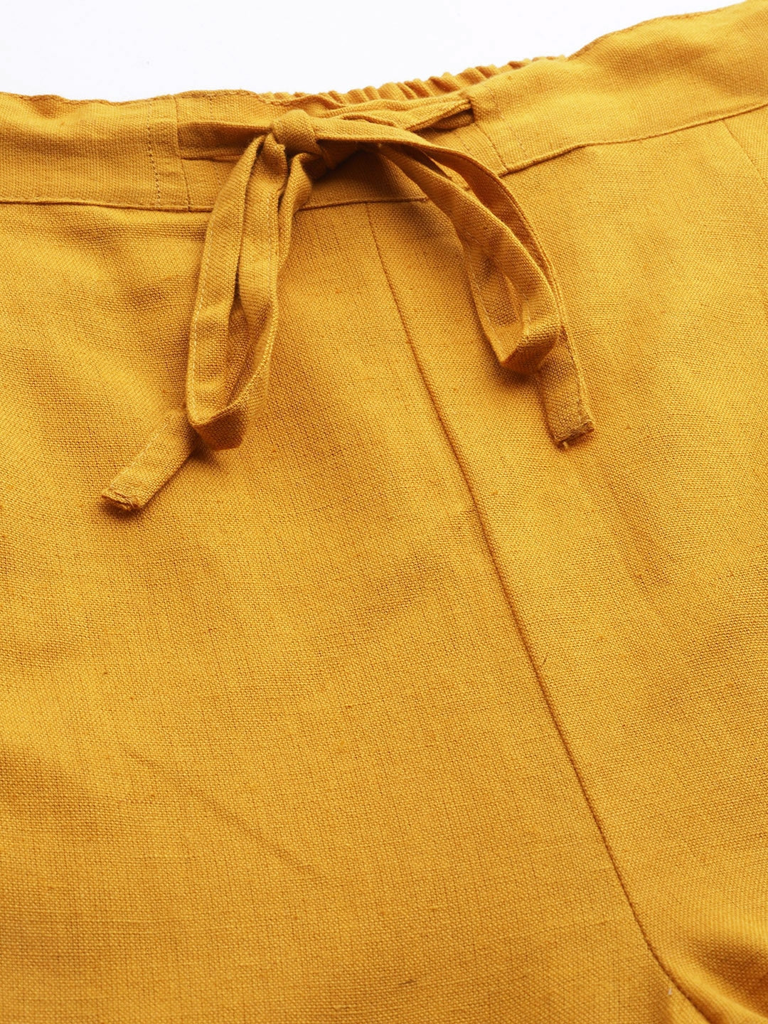 Yellow Cotton Fit Trousers-Yufta Store-4206PNTYLS