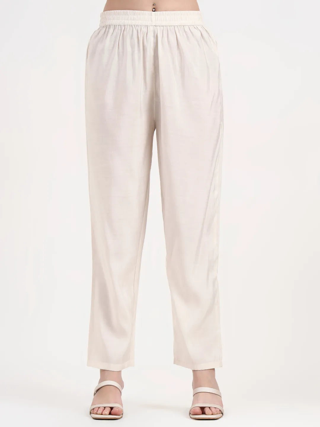 Purple And Off White Mul Chanderi Silk Anarkali Kurta Trouser Dupatta Set