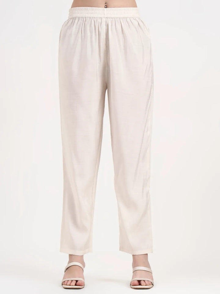 Purple And Off White Mul Chanderi Silk Anarkali Kurta Trouser Dupatta Set