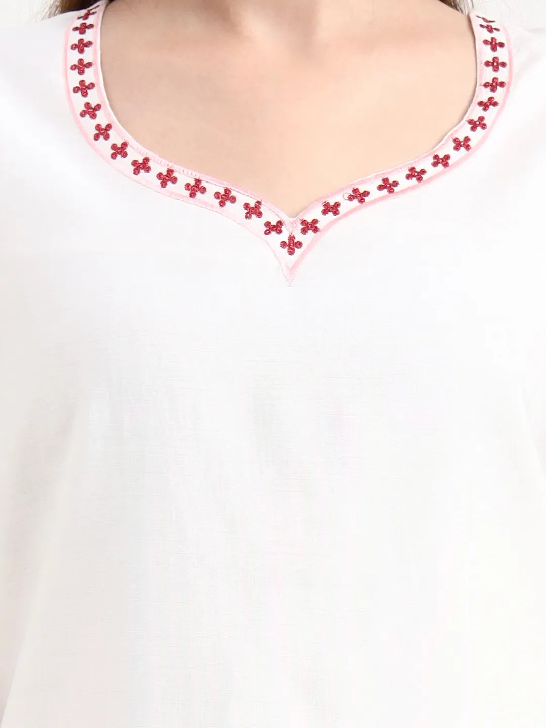 Roman Silk White Kurta Dupatt Pant Set