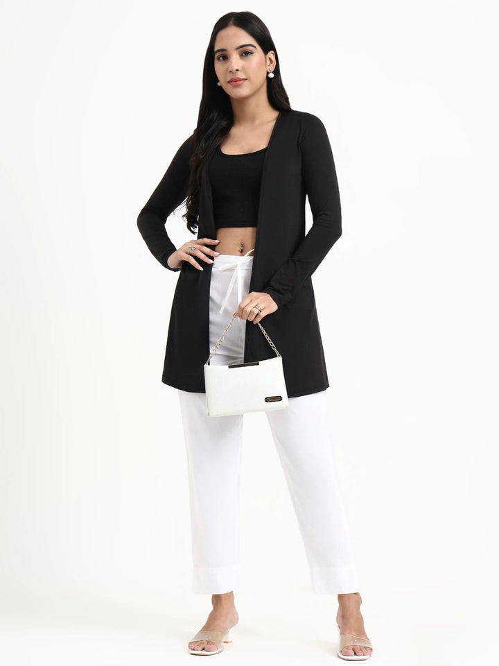 White Mid-Rise Ankle-Length Regular Fit Poplin Pants