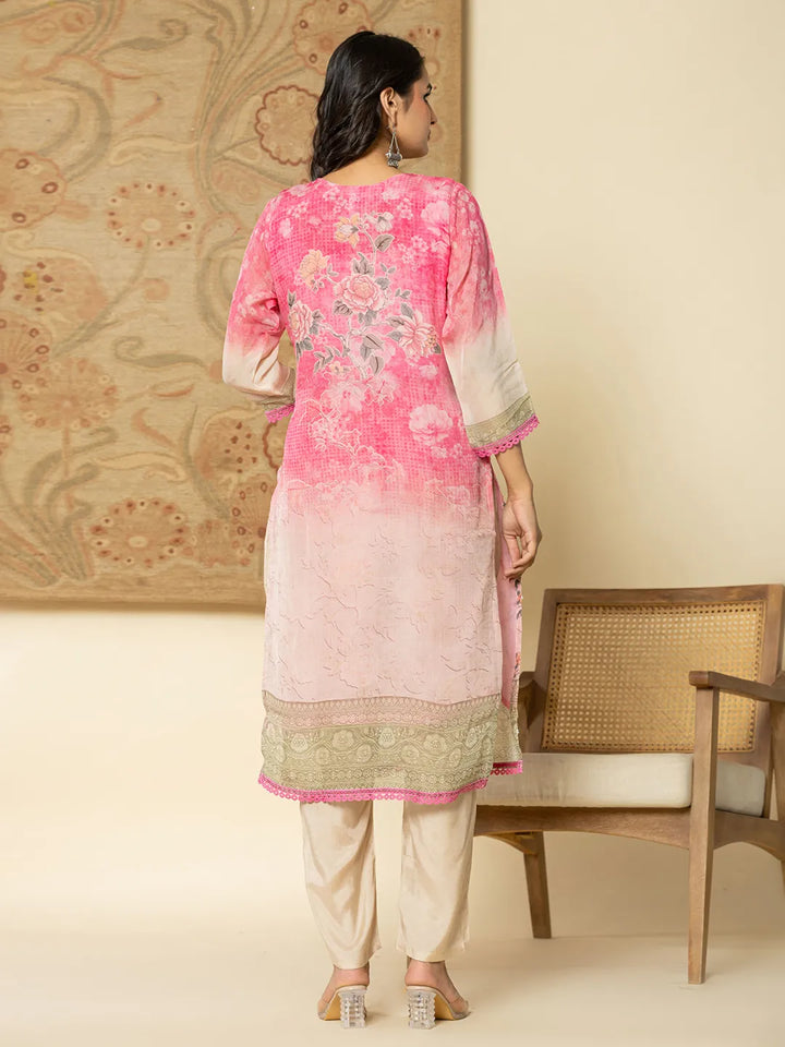 Oragnza Kurta Set With Pant And Dupatta Comes With Cotton Lining And Intricate Embroideries