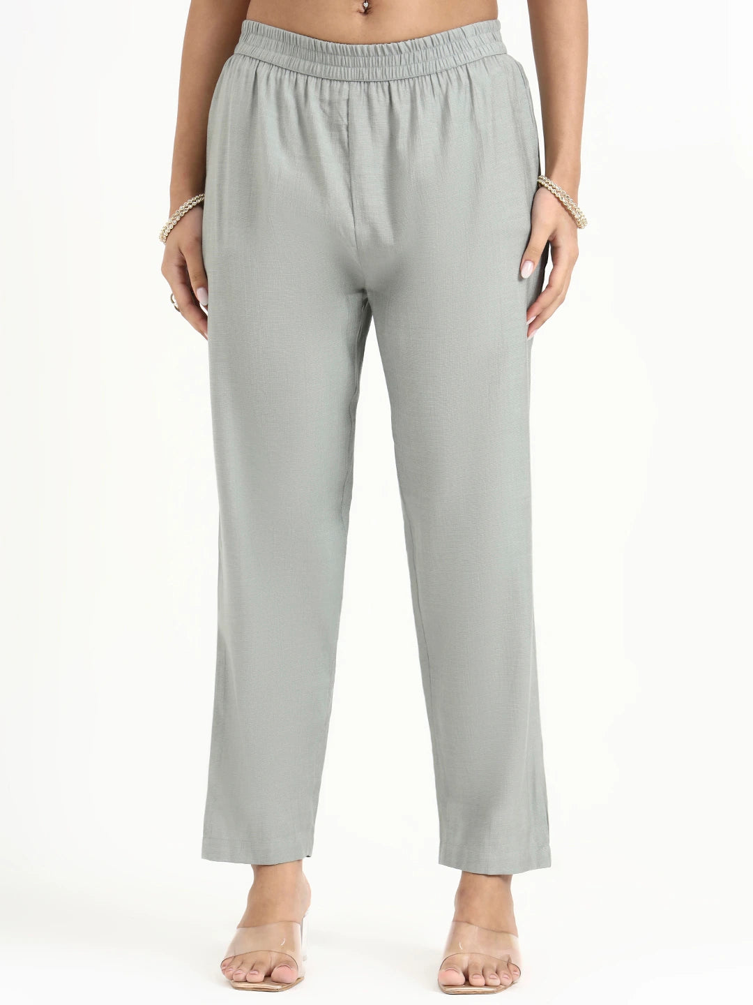 Grey Lensing Straight Kurta Set