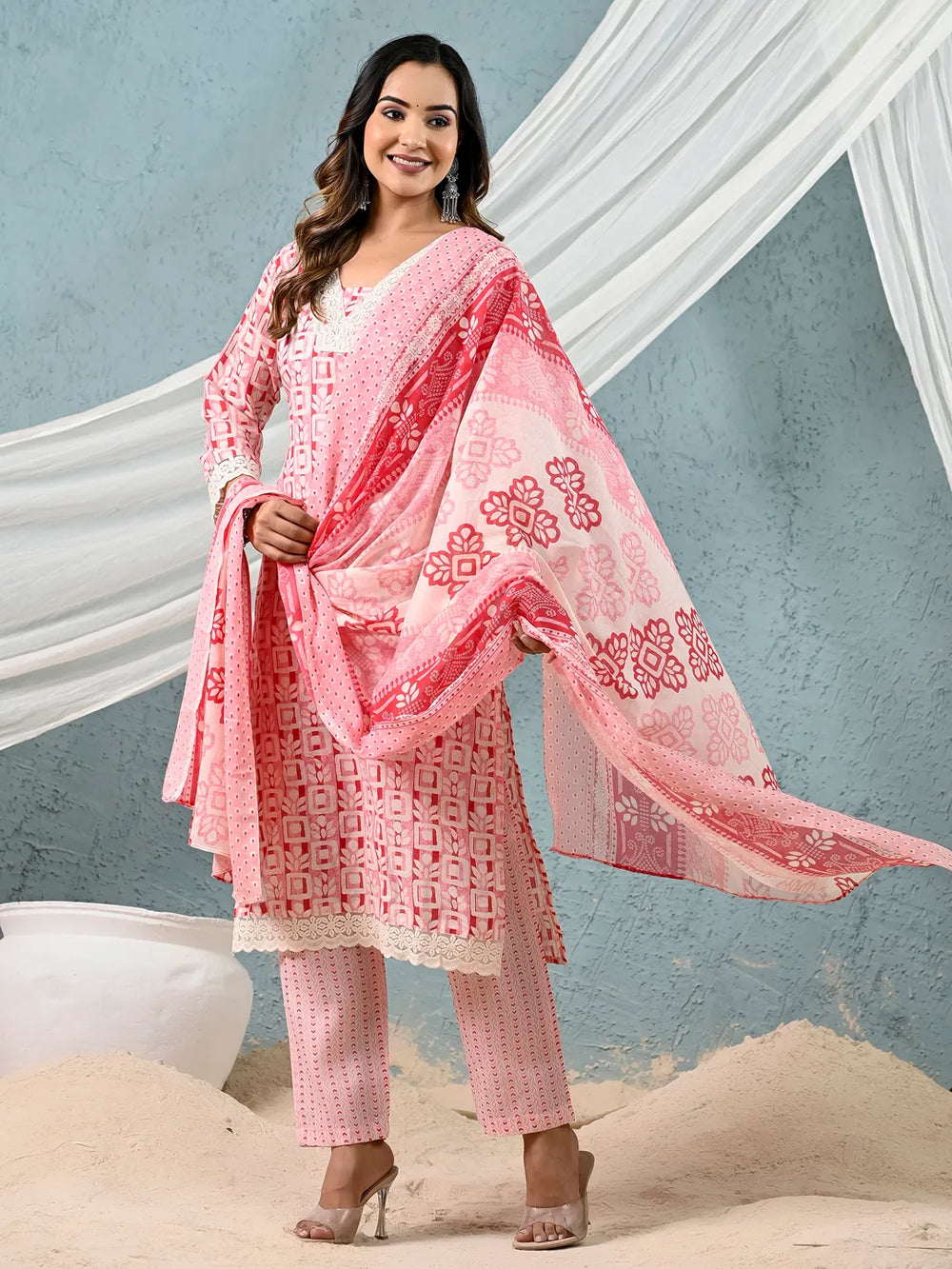 cotton pink kurta dupatta setoffline_sku-9-Yufta Store-7044SKDPKM