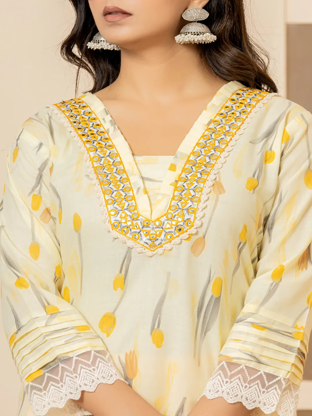 cotton yellow kurta dupatta setoffline_sku-13-Yufta Store-7045SKDYLM