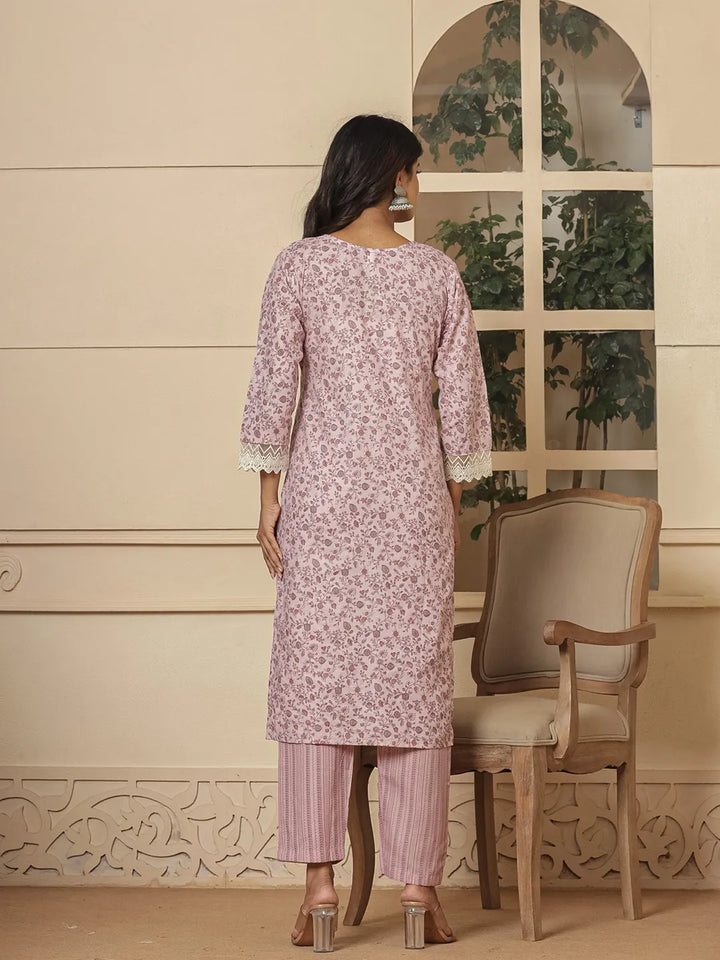 cotton peach mirror_work kurta dupatta setoffline_sku-58-Yufta Store-7046SKDPCM