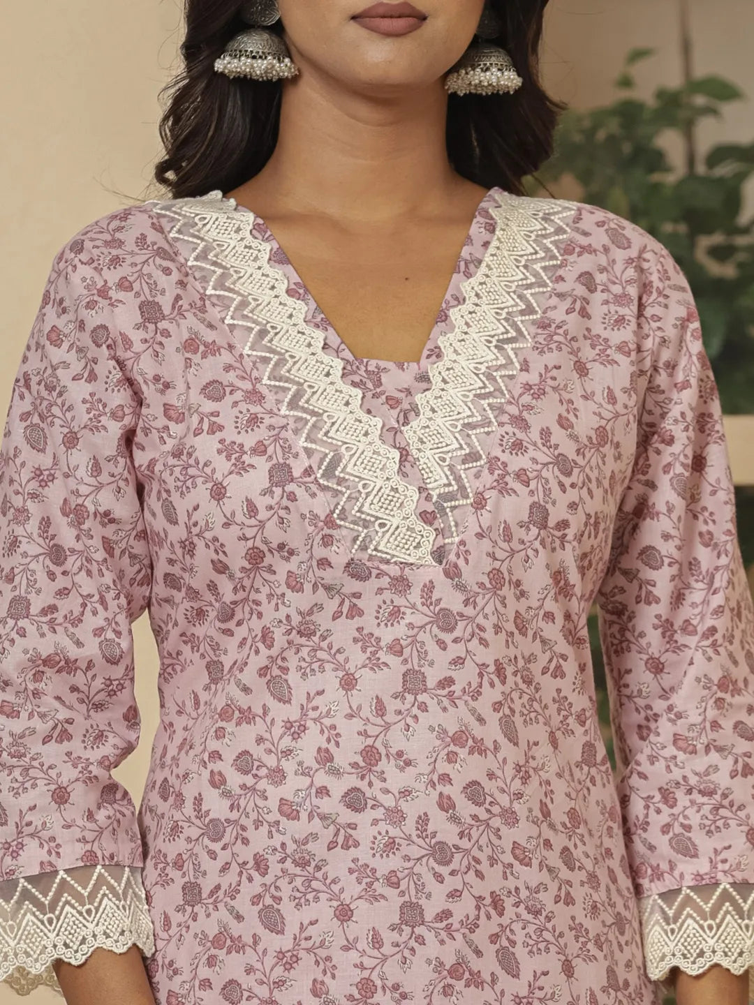 cotton peach mirror_work kurta dupatta setoffline_sku-58-Yufta Store-7046SKDPCM