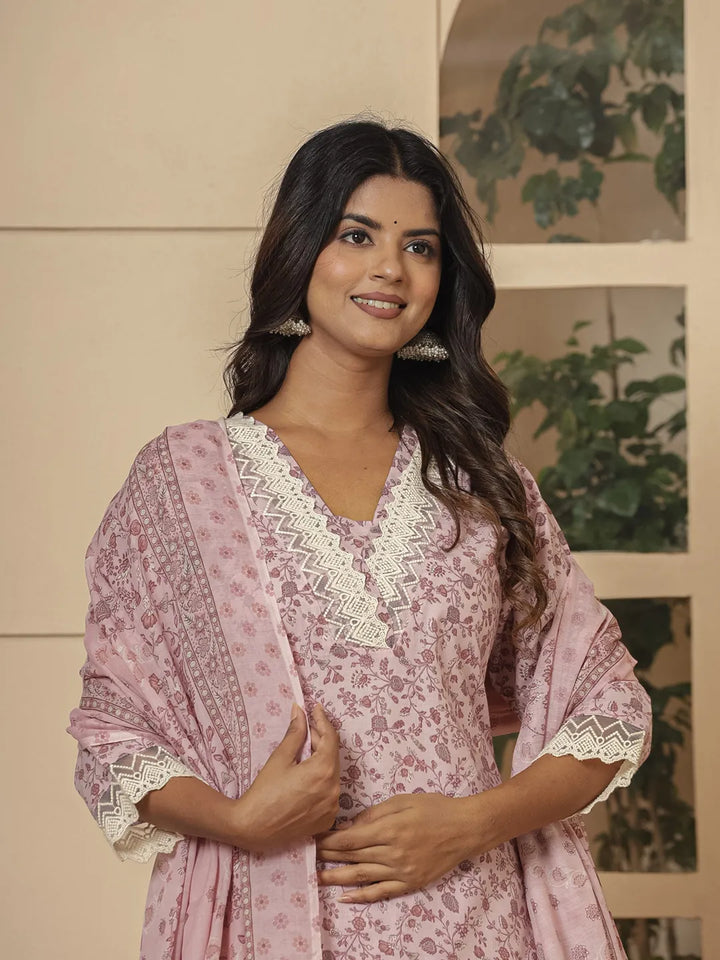 cotton peach mirror_work kurta dupatta setoffline_sku-58-Yufta Store-7046SKDPCM