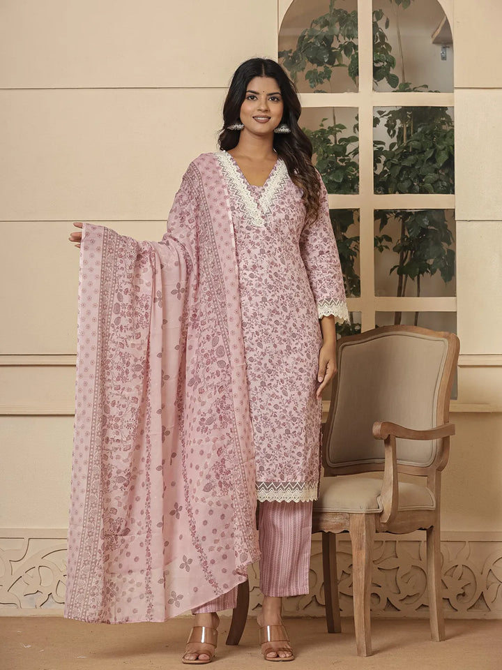 cotton peach mirror_work kurta dupatta setoffline_sku-58-Yufta Store-7046SKDPCM