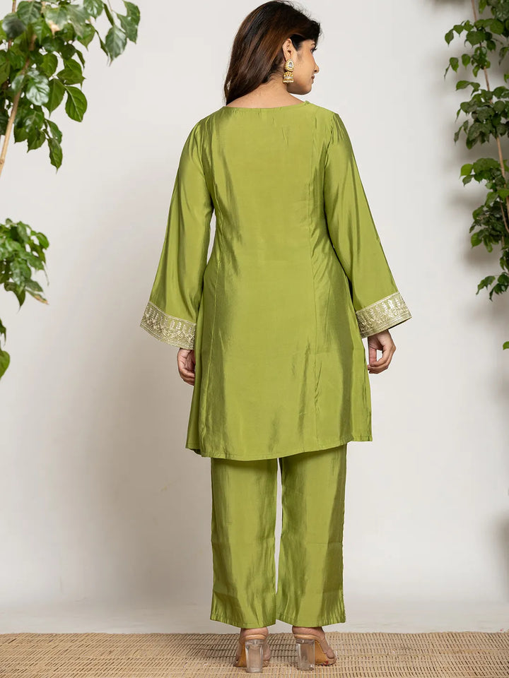 Green Silk Suit Set