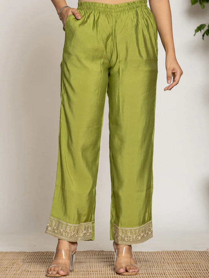 Green Silk Suit Set