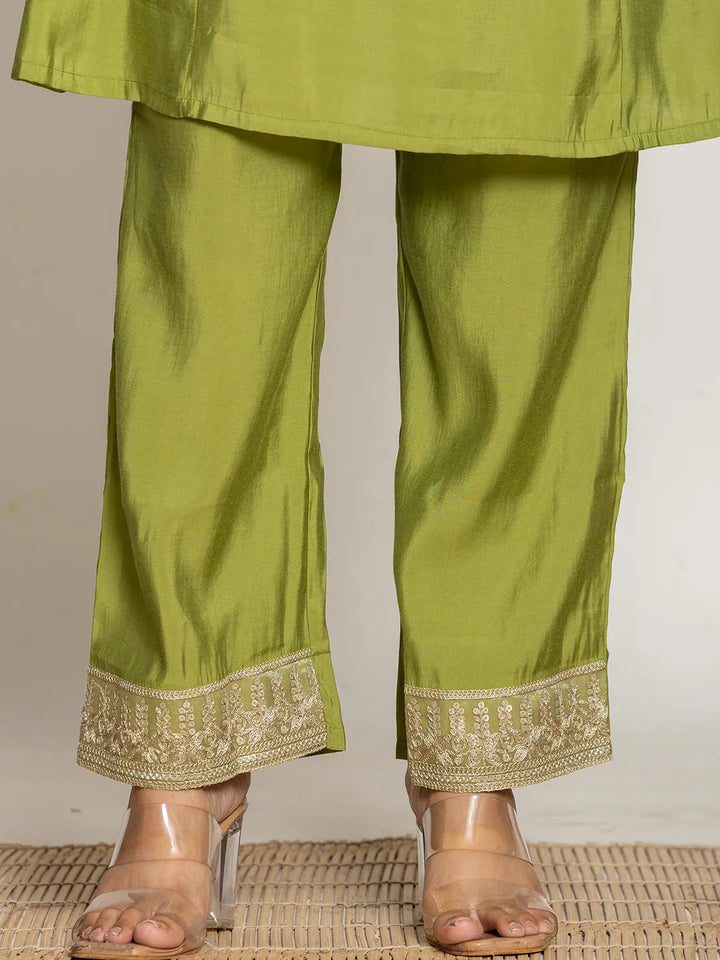 Green Silk Suit Set