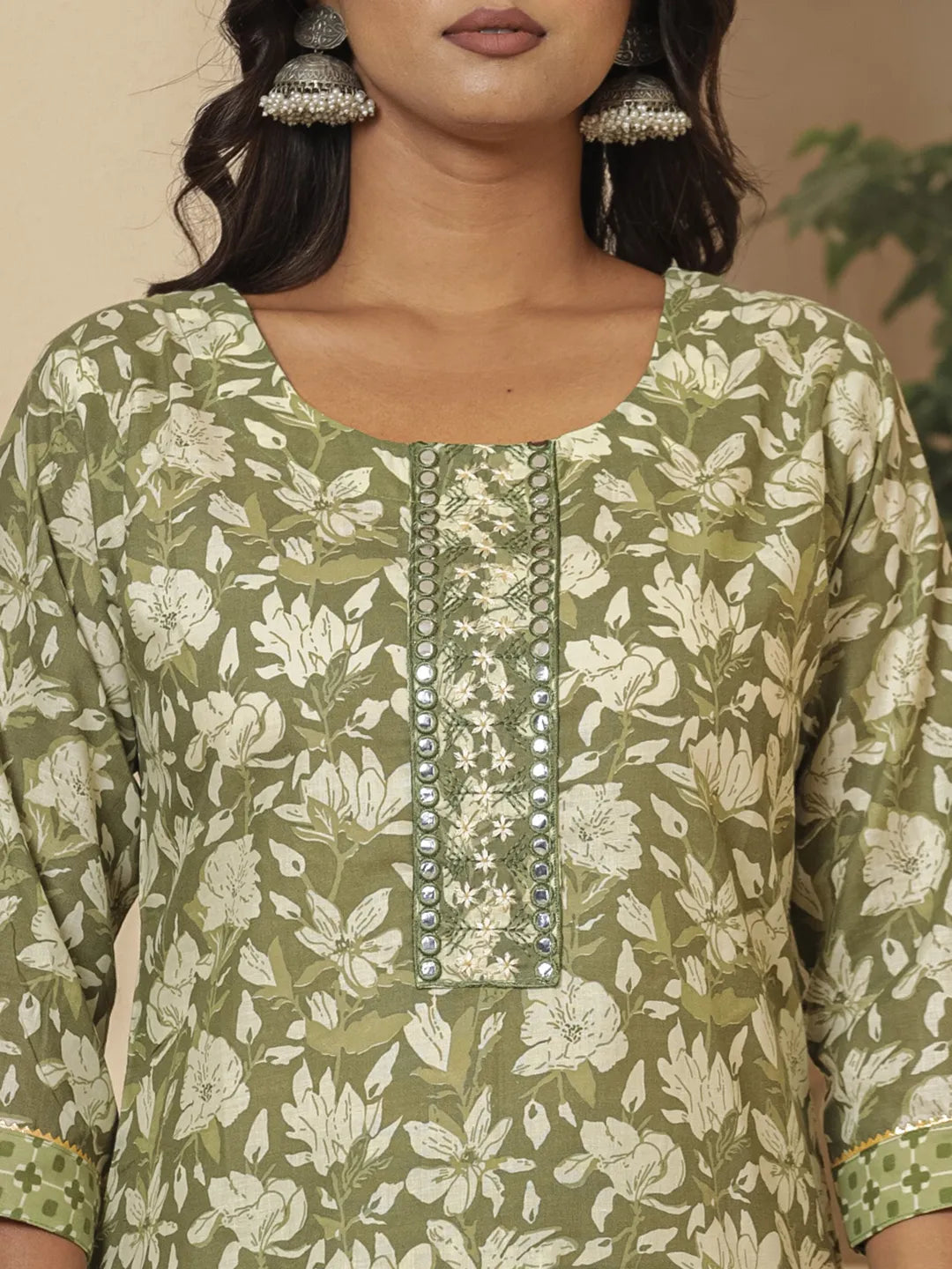 cotton green gota_patti kurta dupatta pant setoffline_sku-53-Yufta Store-7233SKDGRM