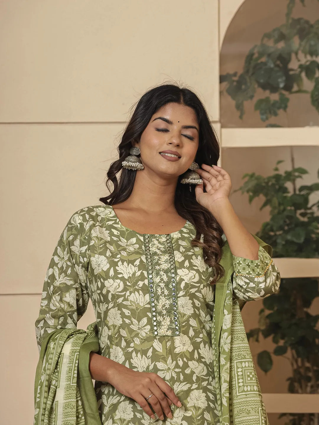 cotton green gota_patti kurta dupatta pant setoffline_sku-53-Yufta Store-7233SKDGRM