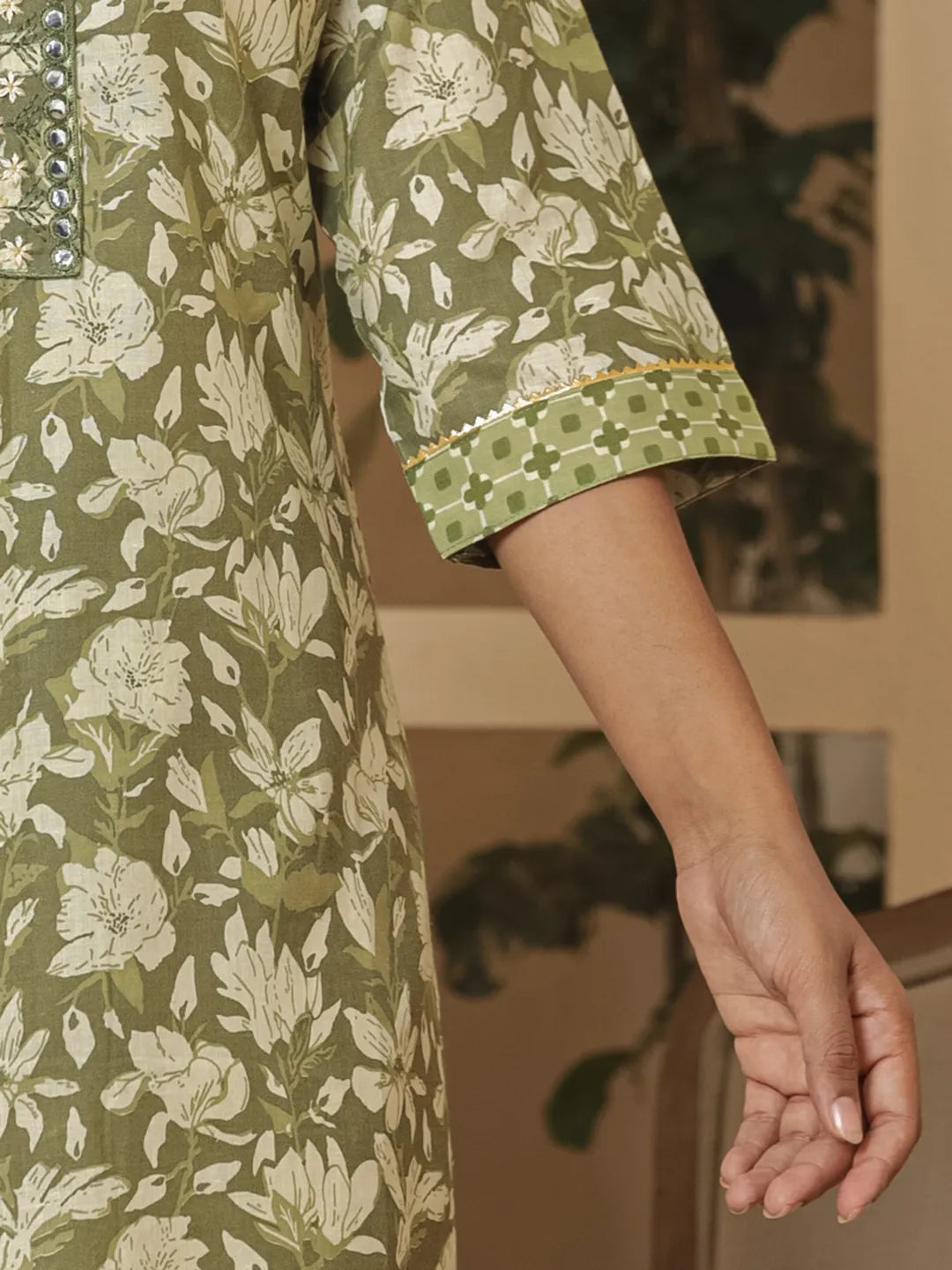 cotton green gota_patti kurta dupatta pant setoffline_sku-53-Yufta Store-7233SKDGRM