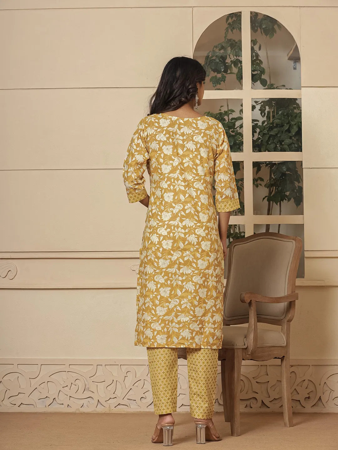 cotton mustard kurta dupatta pant setoffline_sku-54-Yufta Store-7233SKDMSM