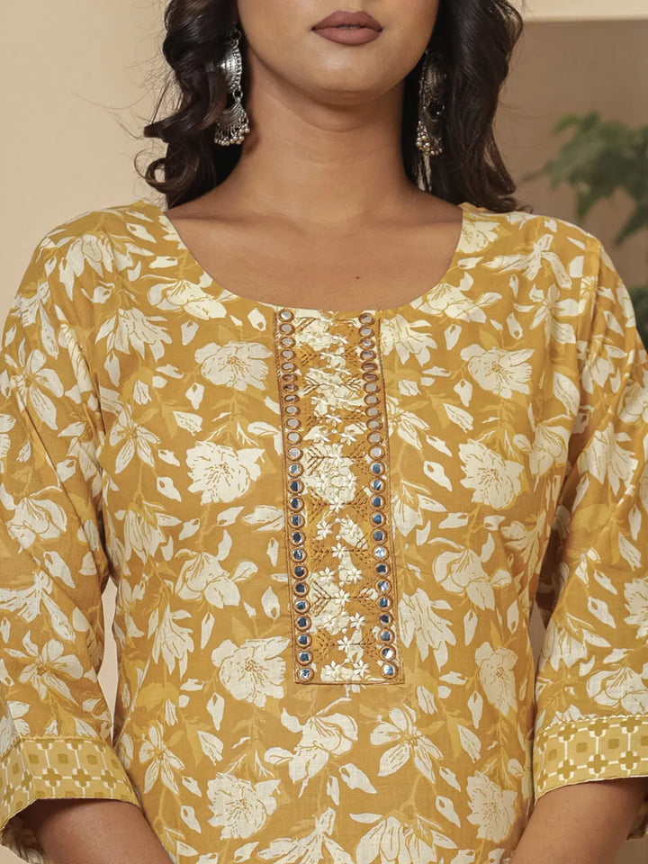 cotton mustard kurta dupatta pant setoffline_sku-54-Yufta Store-7233SKDMSM