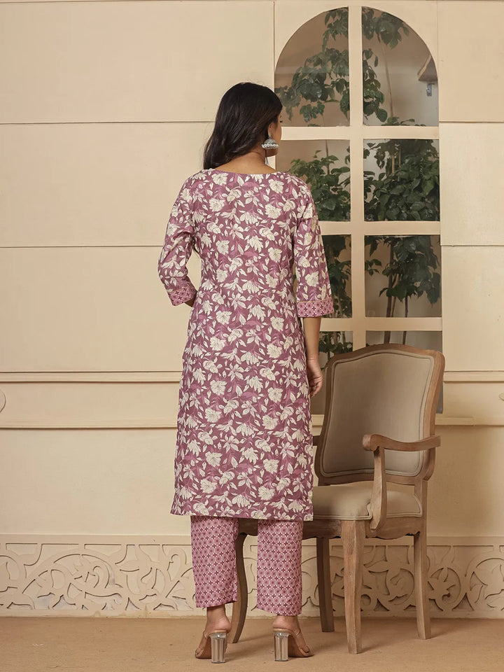 cotton purple kurta dupatta pant setoffline_sku-55-Yufta Store-7233SKDPRM