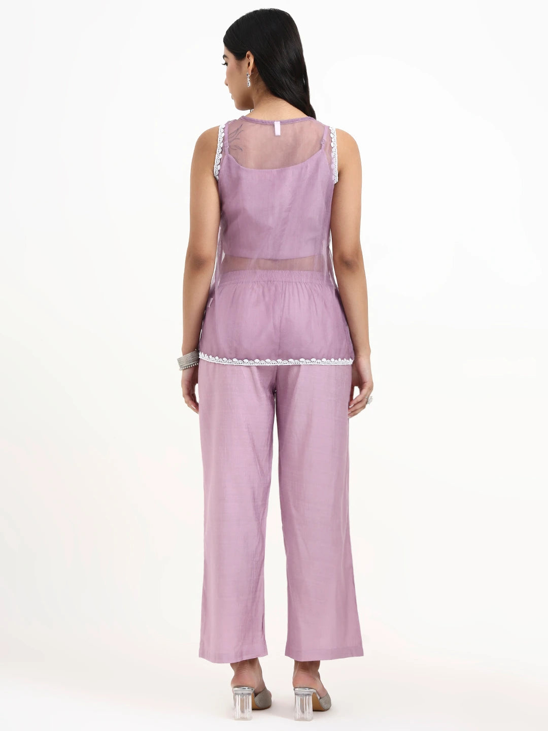 Lavender Organza Western Style Co-Ord Set