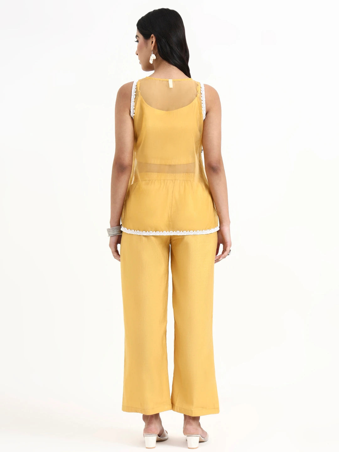 Yellow Organza Western Style Co-Ord Set
