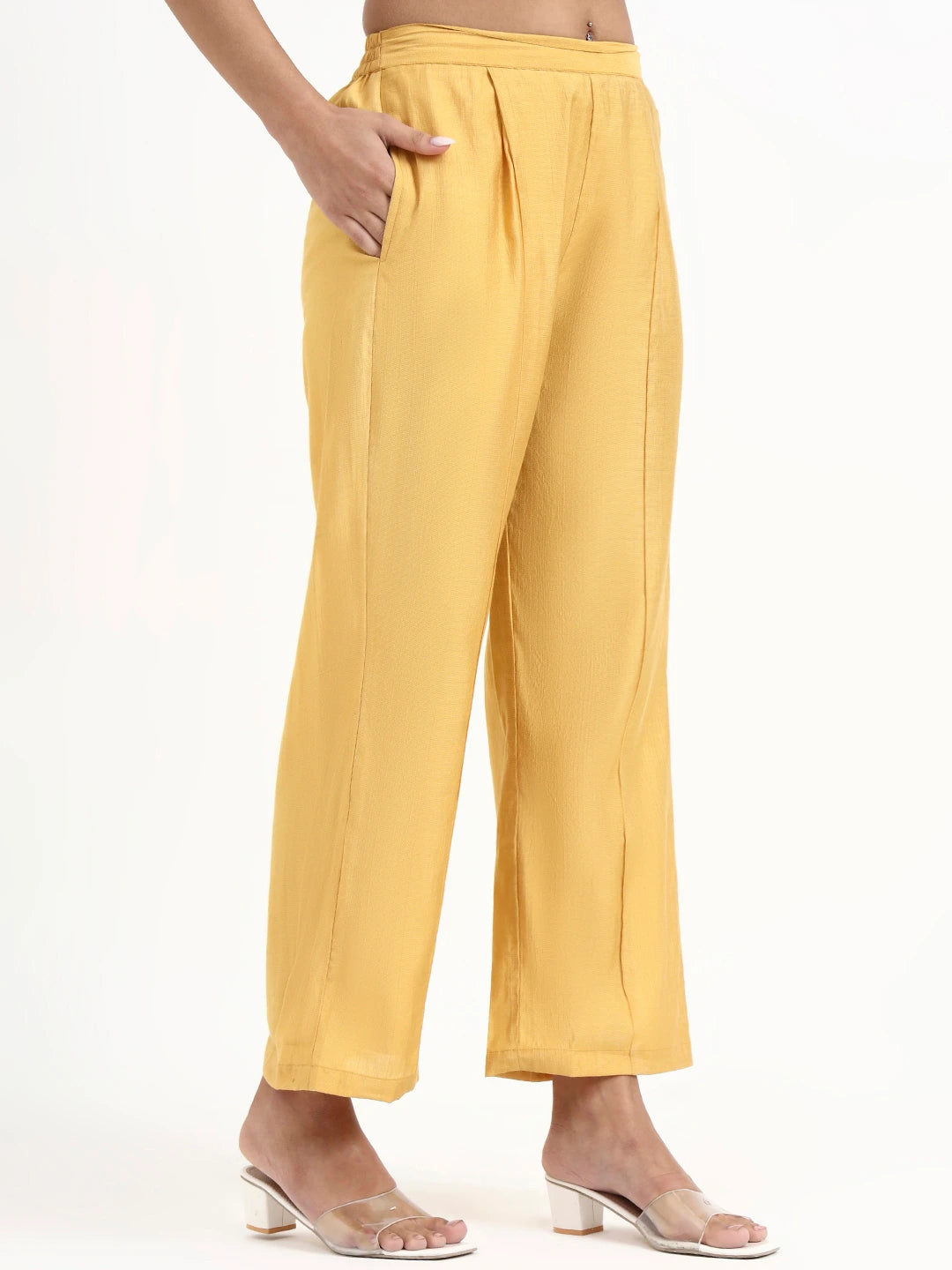 Yellow Organza Western Style Co-Ord Set