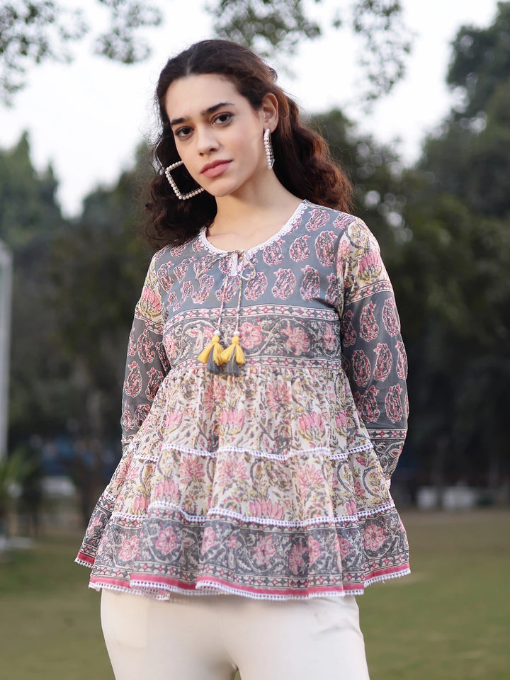 Cotton White Flare Top-Yufta Store-7388TOPWHS