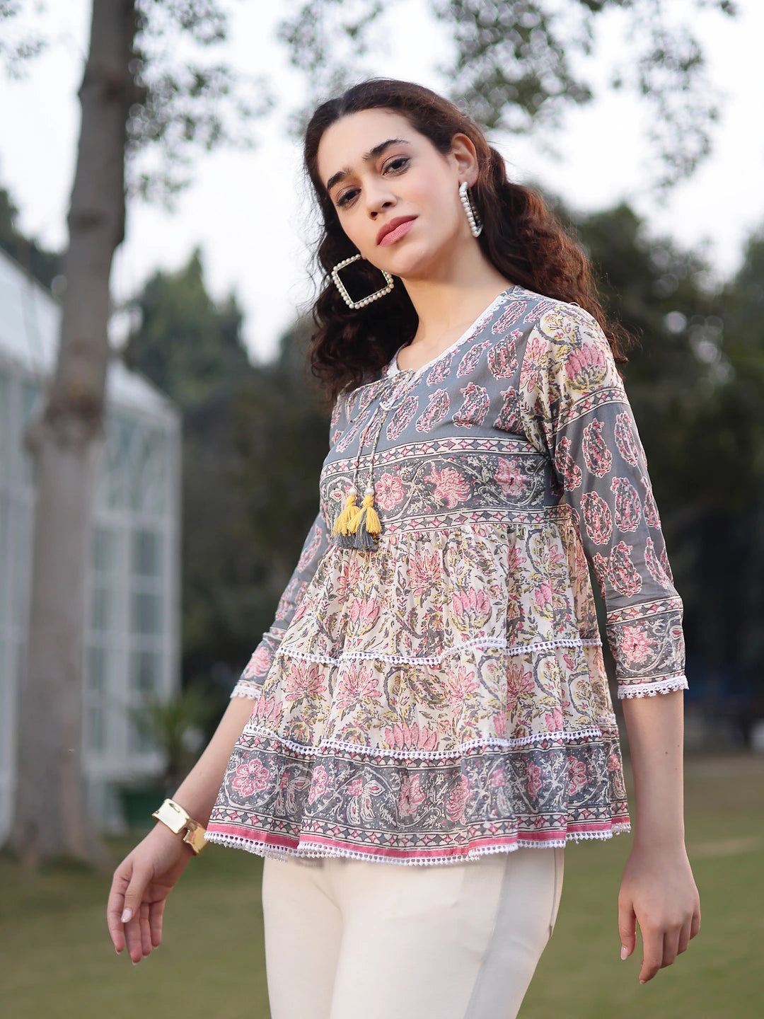 Cotton White Flare Top-Yufta Store-7388TOPWHS