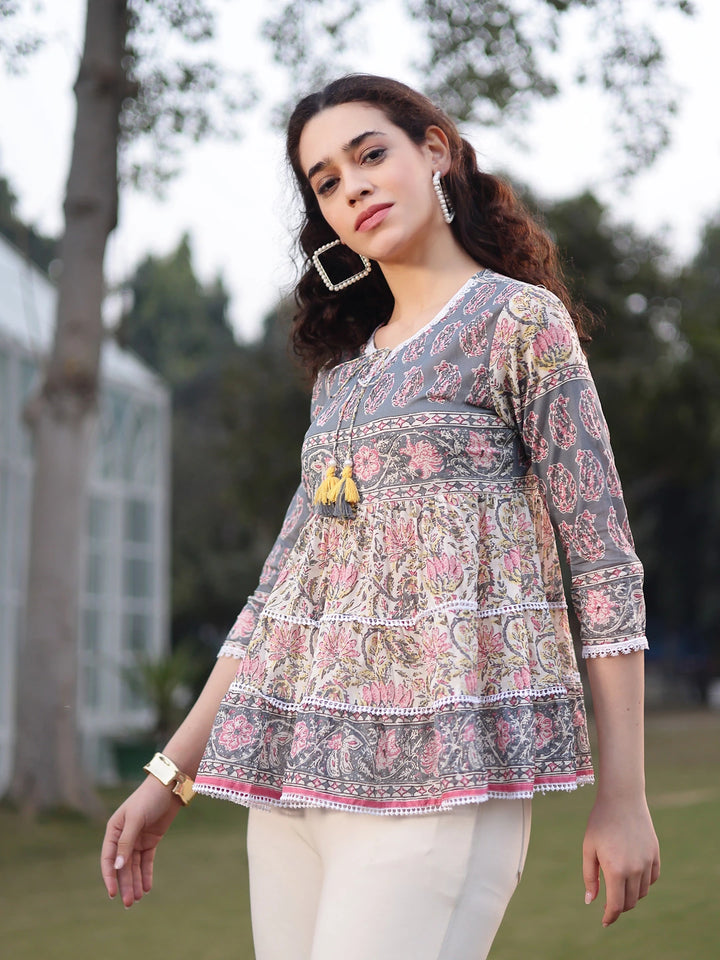 Cotton White Flare Top-Yufta Store-7388TOPWHS