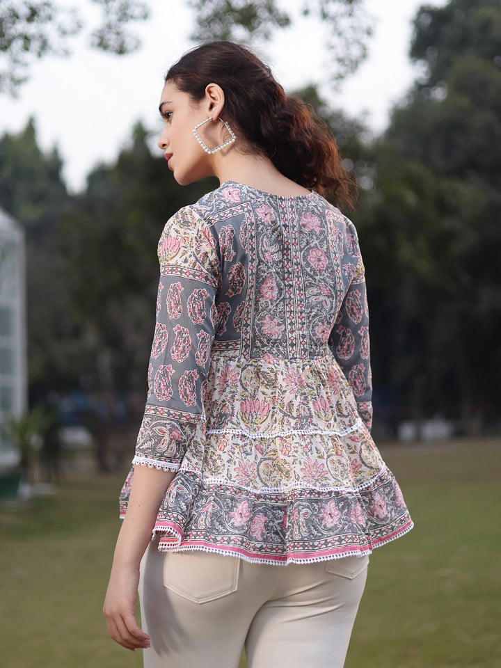 Cotton White Flare Top-Yufta Store-7388TOPWHS