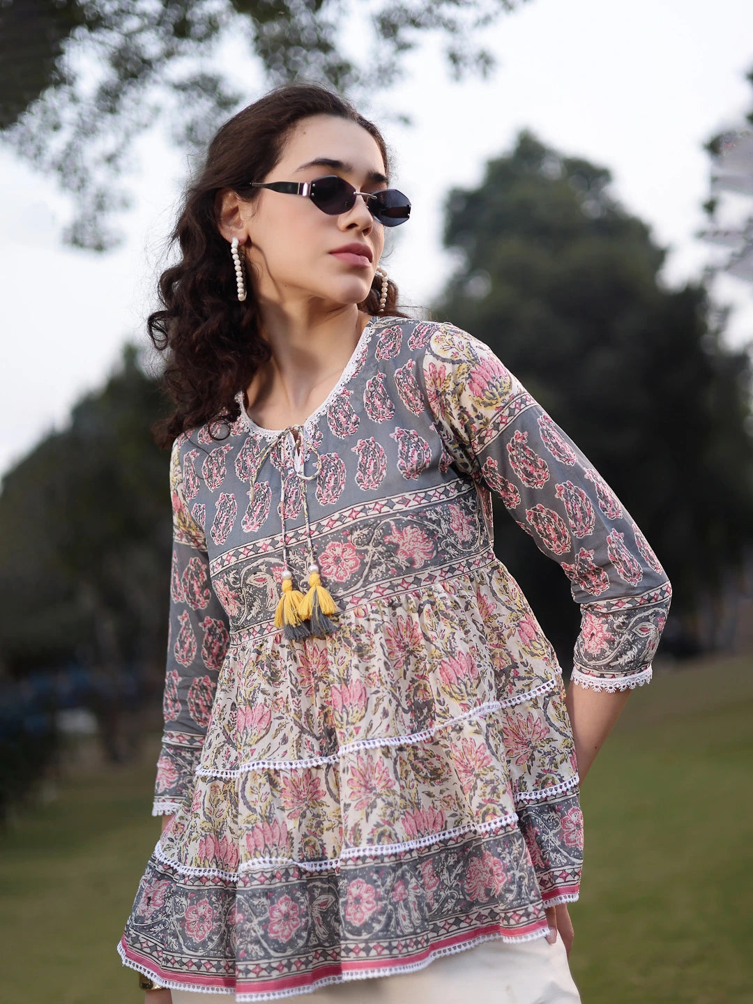 Cotton White Flare Top-Yufta Store-7388TOPWHS