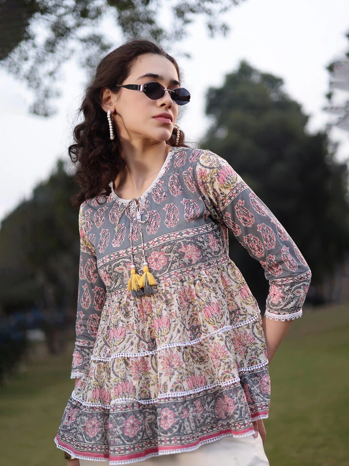 Cotton White Flare Top-Yufta Store-7388TOPWHS