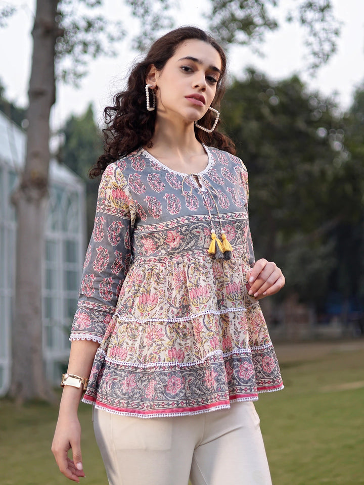 Cotton White Flare Top-Yufta Store-7388TOPWHS