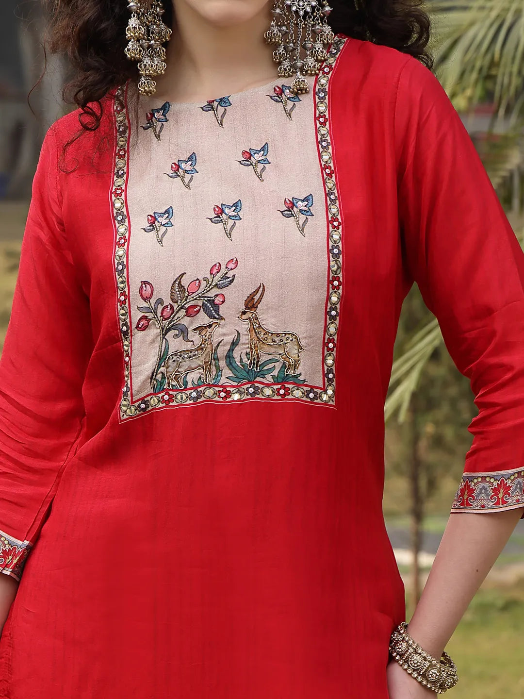 Pure Russian Silk Pink Kurta Dupatta Pant Set