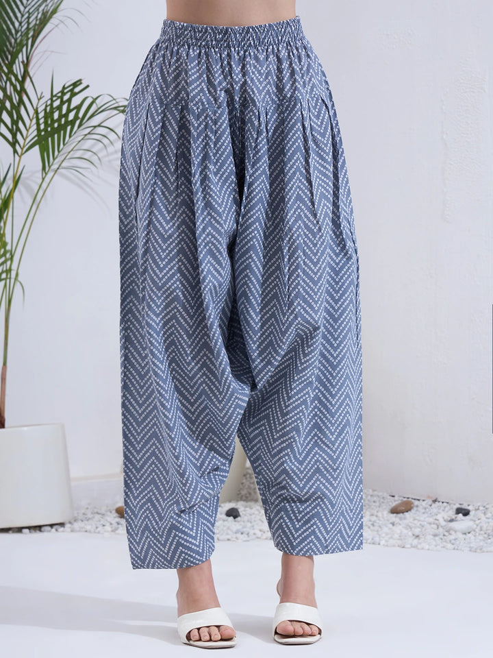 Grey Cotton Kurta Salwar Co-Ord Set
