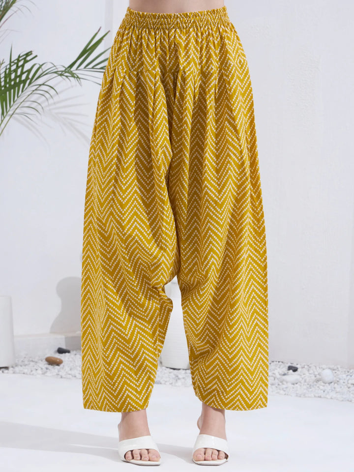 Mustard Cotton Kurta Salwar Co-Ord Set