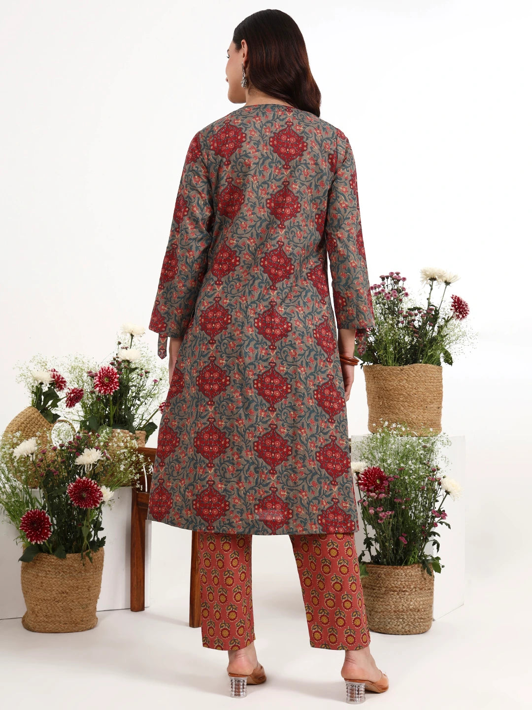 Grey Cotton Aline Style Co-Ord Set