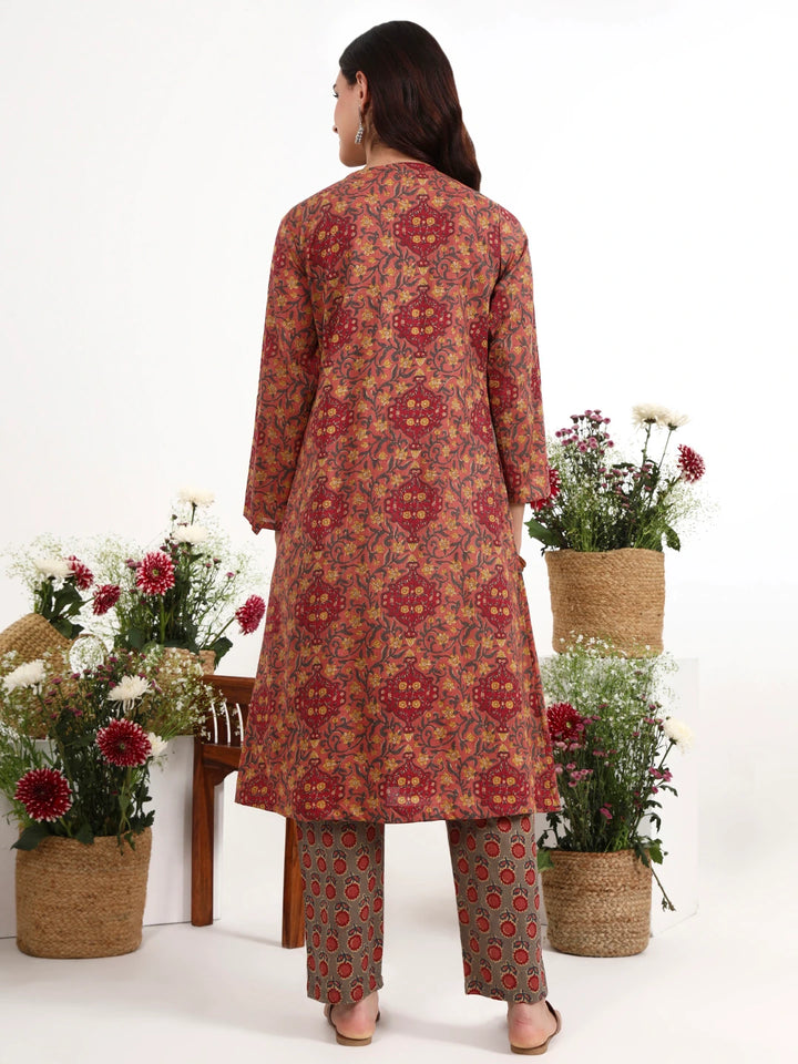 Pink Cotton Aline Style Co-Ord Set