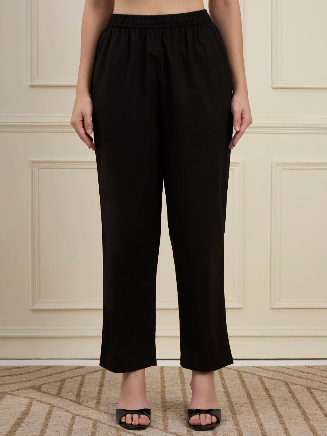 Black Cotton Jacket Kurta Pant Co-Ord Set