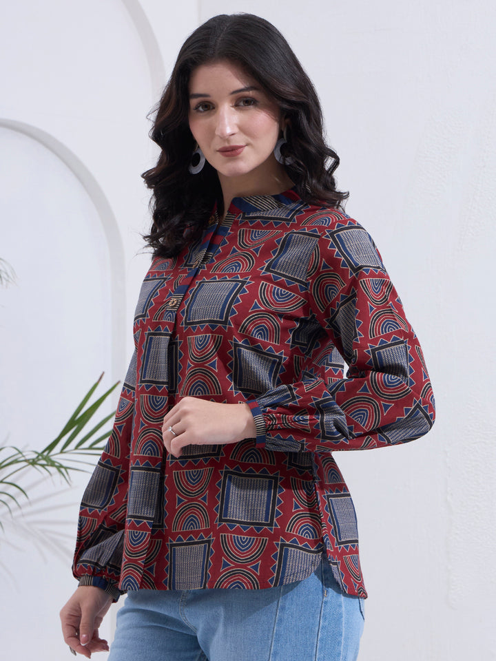 Maroon Cotton Shirt