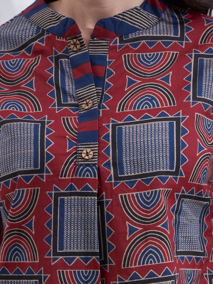 Maroon Cotton Shirt