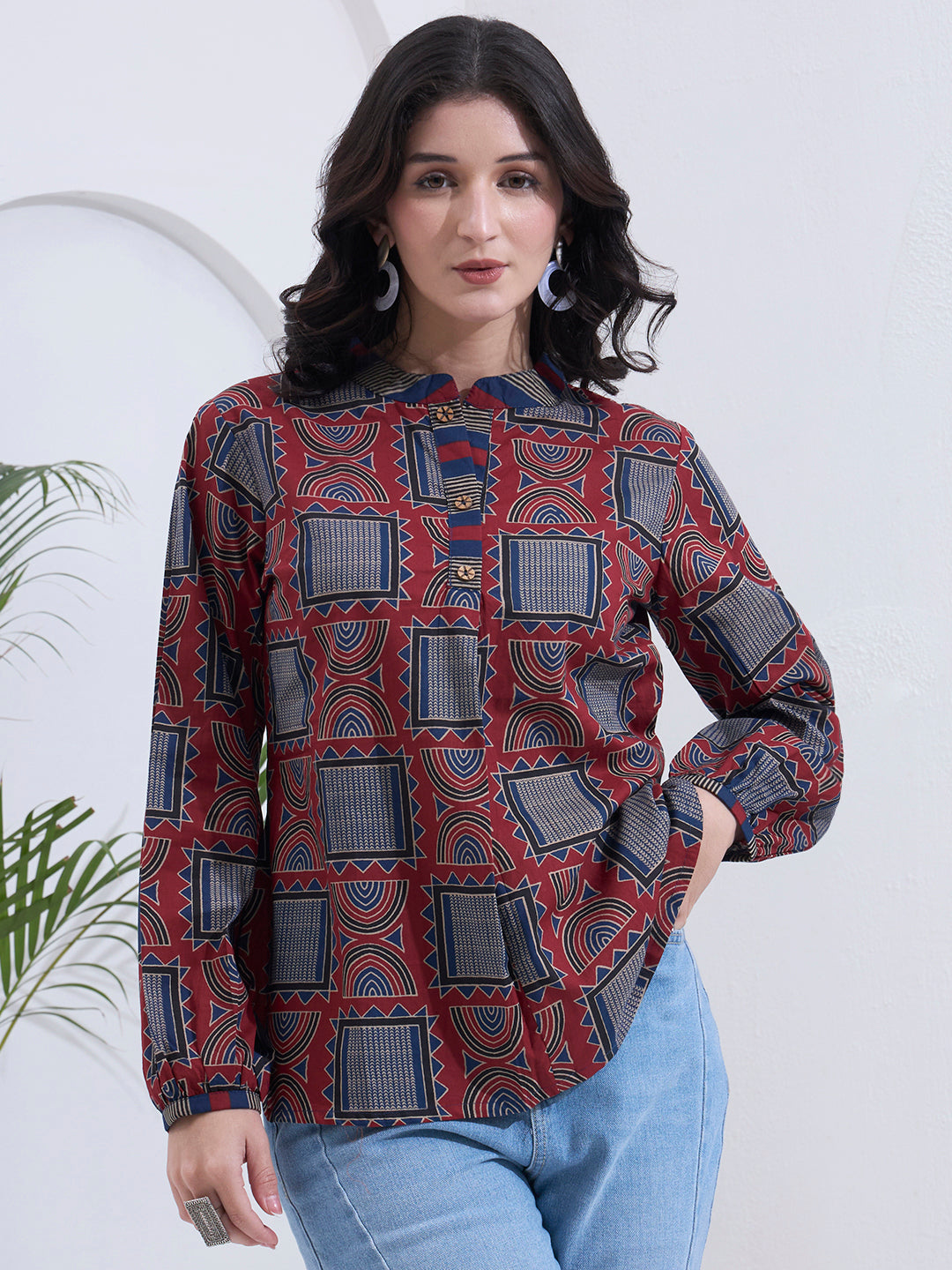 Maroon Cotton Shirt