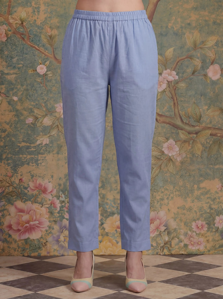 Lavender Mull Chanderi Have A Lining Pleated Kurta Dupatta Pant Set