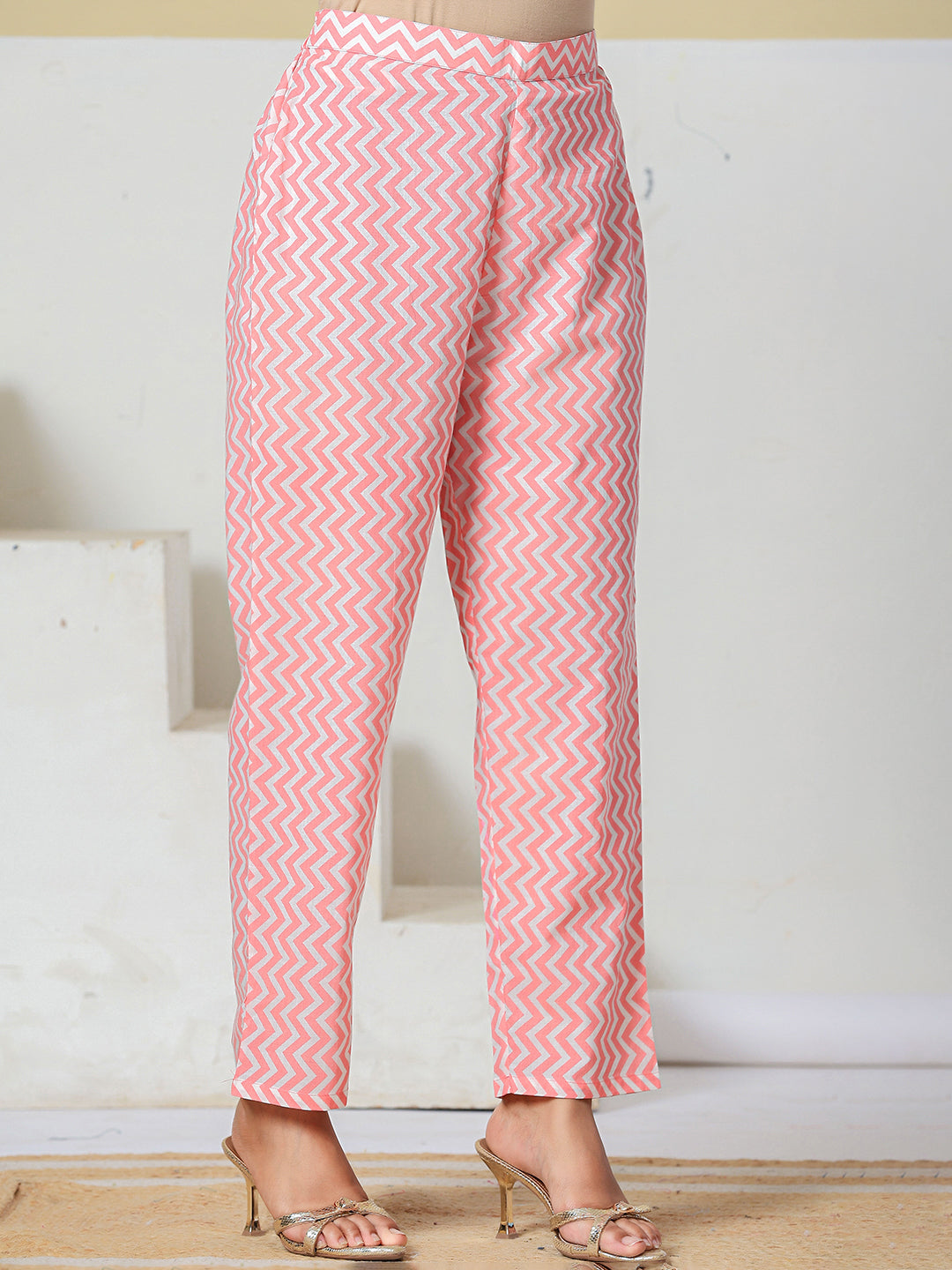Pink Pure Cotton Maternity Kurta Pant With Dupatta Set