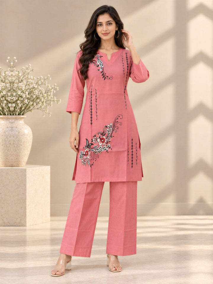 Chanderi Silk Peach Co-Ord Set