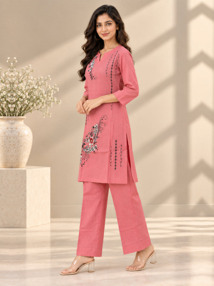 Chanderi Silk Peach Co-Ord Set