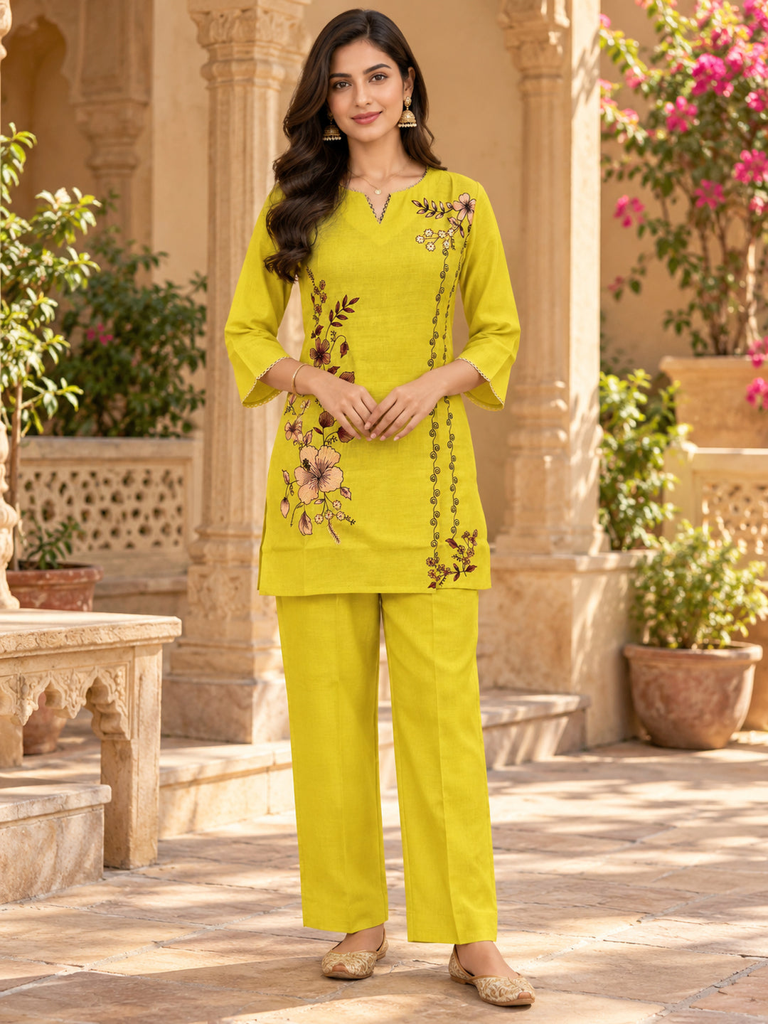 Chanderi Silk Yellow Co-Ord Set
